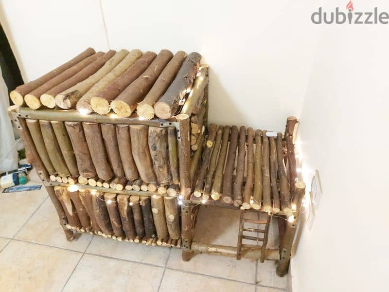 pet house hand made from tree branches بيت حيوانات أليفة 6