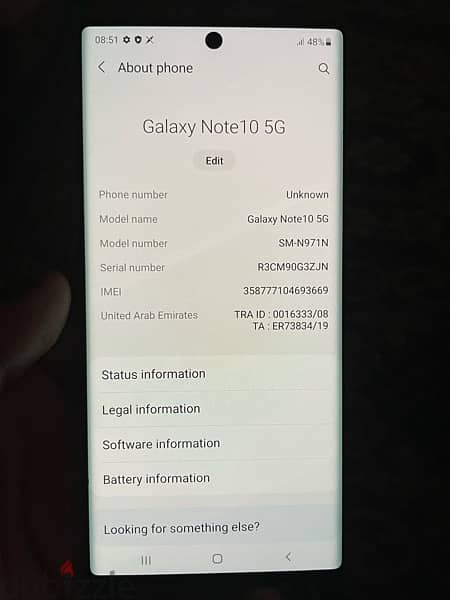 Samsung note 10 5G 512GB ram12 GB 8