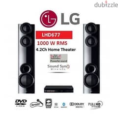LG 1000W DVD Hometheatre, 4.2CH, Bluetooth, FM LHD677 0