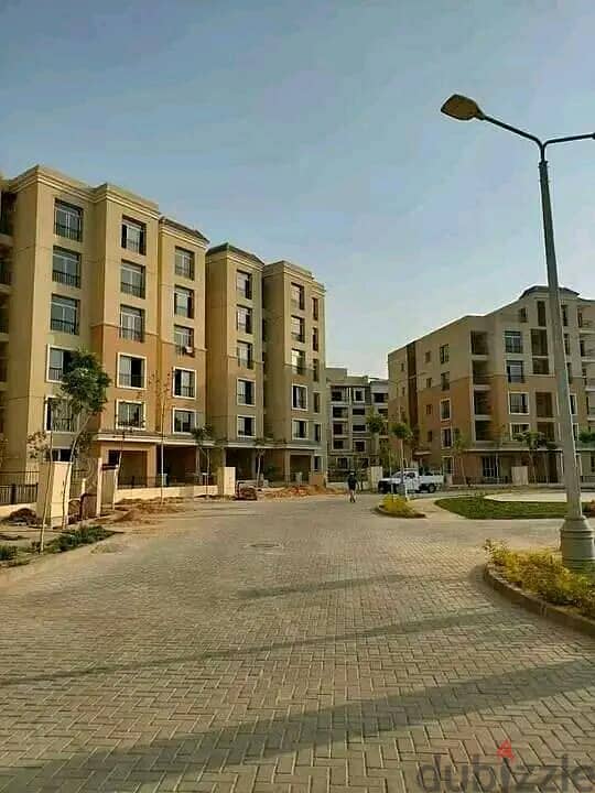 For sale, two-room apartment, 110 square meters, 8 years installments, in Sarai Compound, in front of Madinaty 2