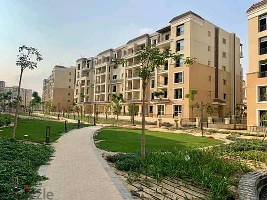 For sale, two-room apartment, 110 square meters, 8 years installments, in Sarai Compound, in front of Madinaty 3
