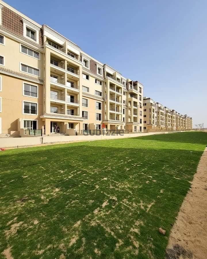 For sale, two-room apartment, 110 square meters, 8 years installments, in Sarai Compound, in front of Madinaty 5