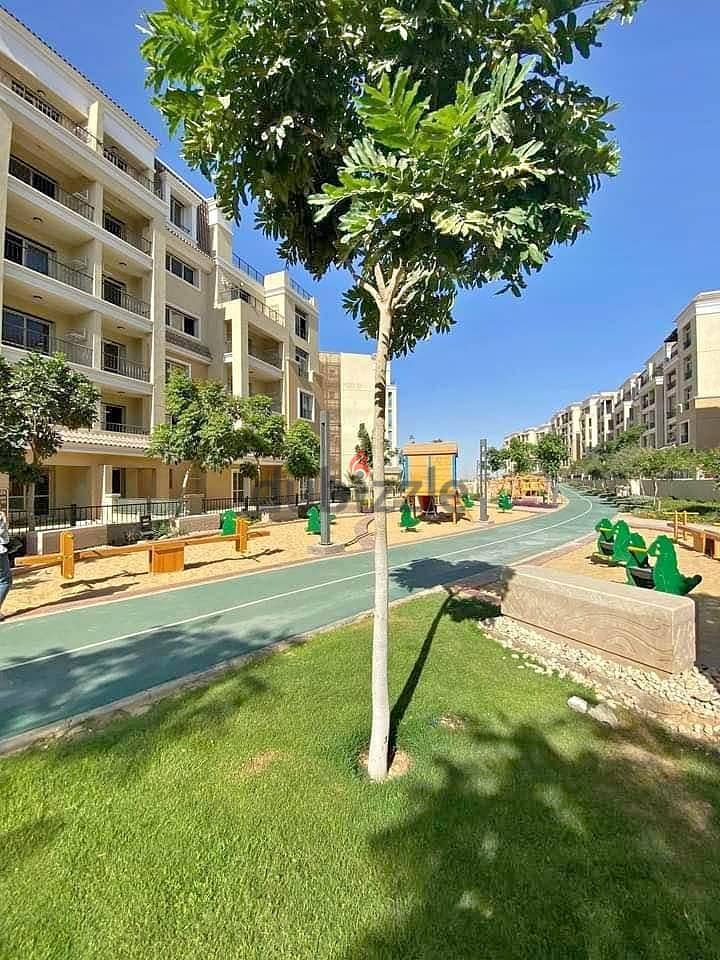 For sale, two-room apartment, 110 square meters, 8 years installments, in Sarai Compound, in front of Madinaty 10