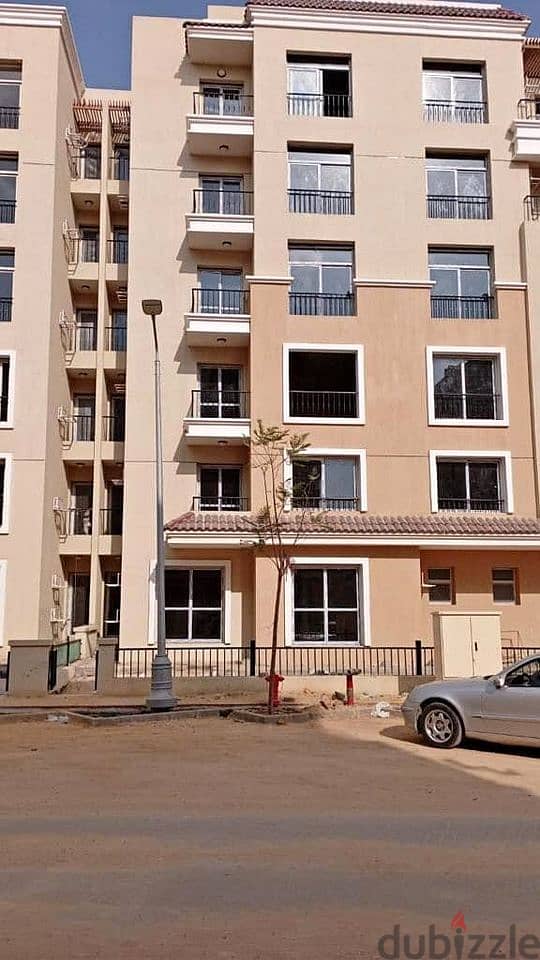 For sale, two-room apartment, 110 square meters, 8 years installments, in Sarai Compound, in front of Madinaty 12