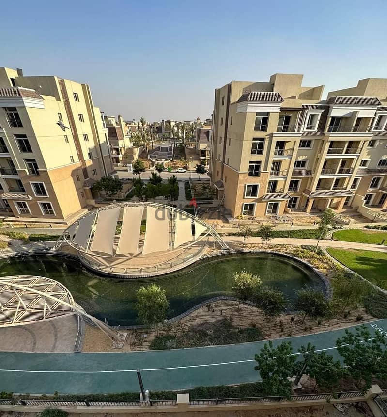 For sale, two-room apartment, 110 square meters, 8 years installments, in Sarai Compound, in front of Madinaty 17