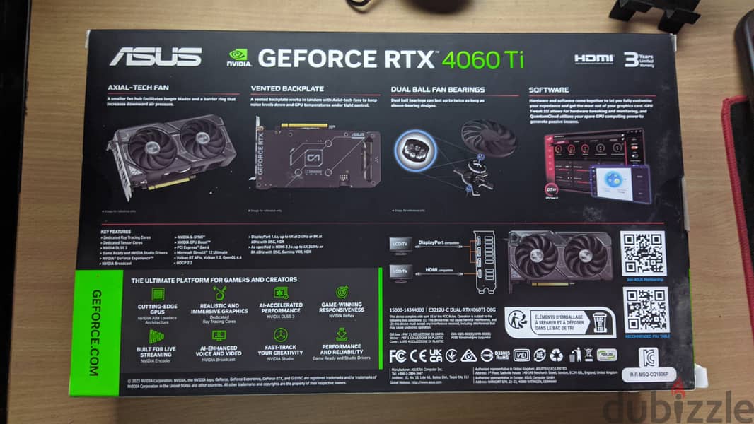 ASUS Dual GeForce RTX 4060TI 8GB 1