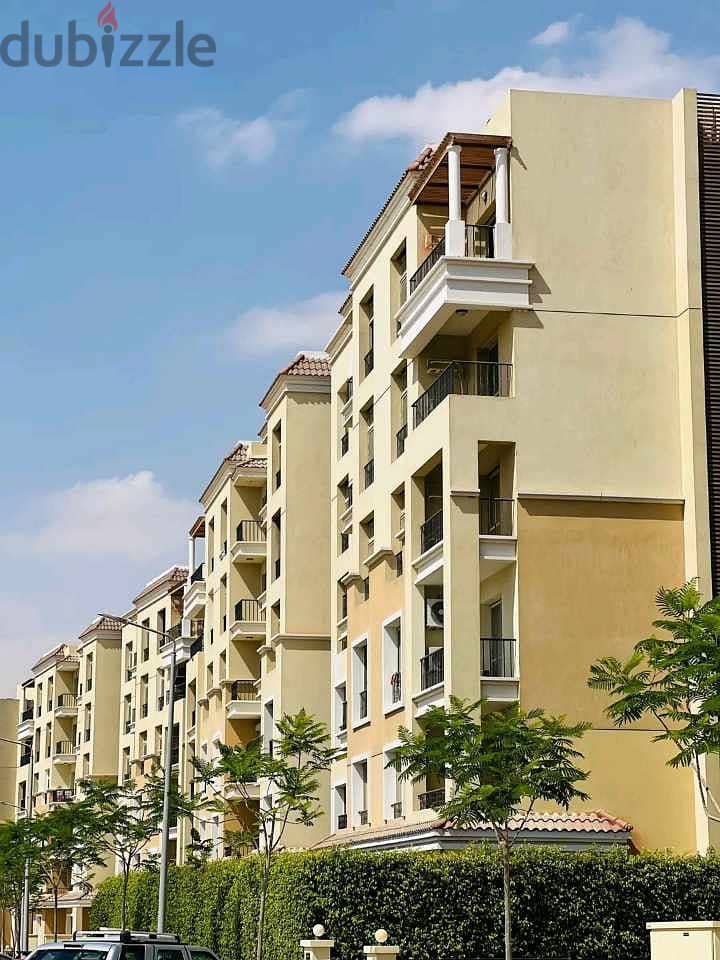 With a special discount on cash, 42% Apartment for sale With garden In minutes for the fifth Settlement in Compound Sarai 5