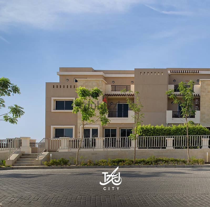 For sale, 155 sqm villa in Taj City, directly in front of the airport in the First Settlement and in front of Al-Rehab 1