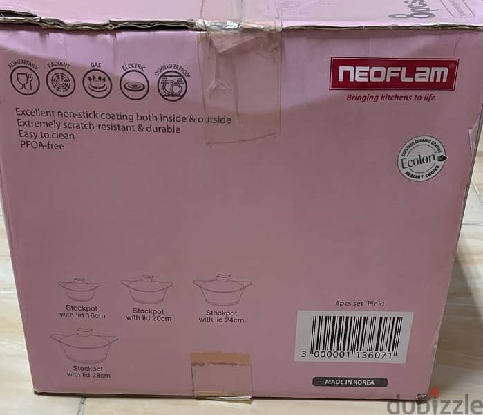 Neoflam Aneni Korean cookware pink (Stockpot with glass lid ) 0