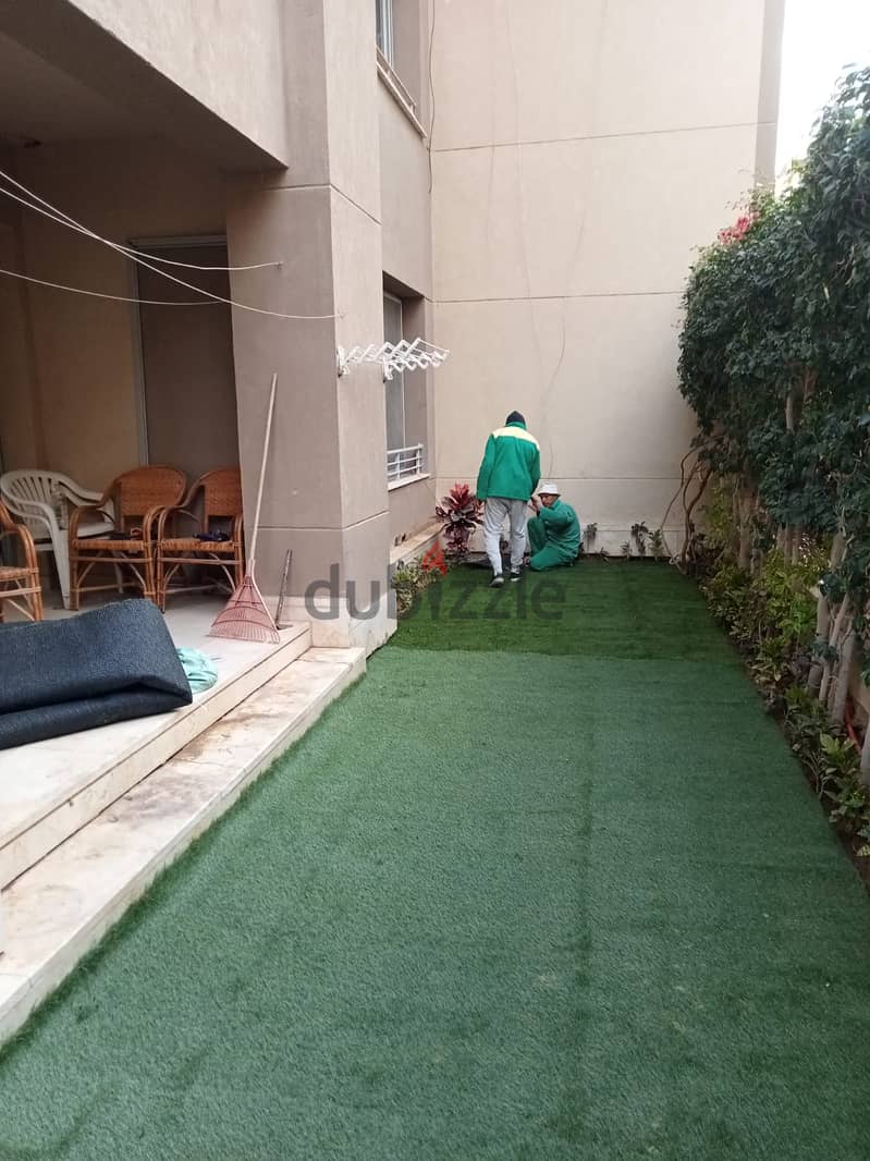 lowest price Furnished Apartment with garden for rent in Village Gate new cairo 9