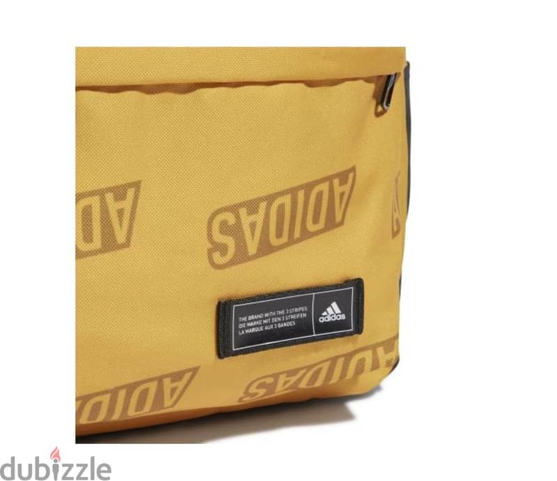 حقيبة اديدس  ADIDAS  Classic Brand Love Graphic Print Backpack- Yellow 4