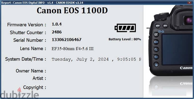 Canon EOS 1100D like a new 3