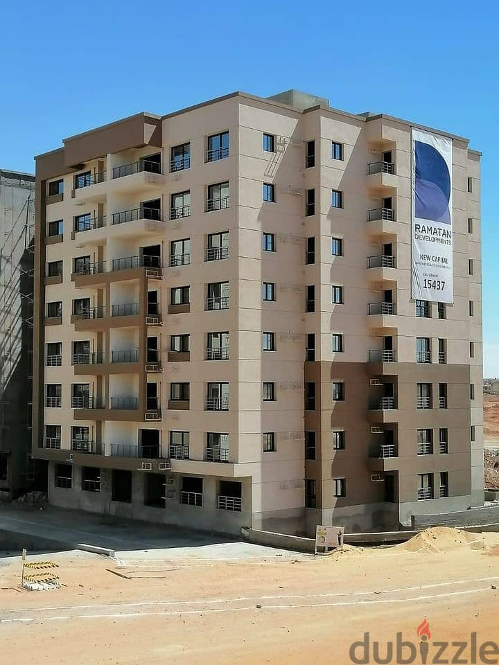 شقة مميزة  متشطبة بالكامل في العاصمة الإدارية الجديدة جاهزة للمعيانة  في اميز كمبوند Ramtan#  انشاءات تتخطى  85% 5