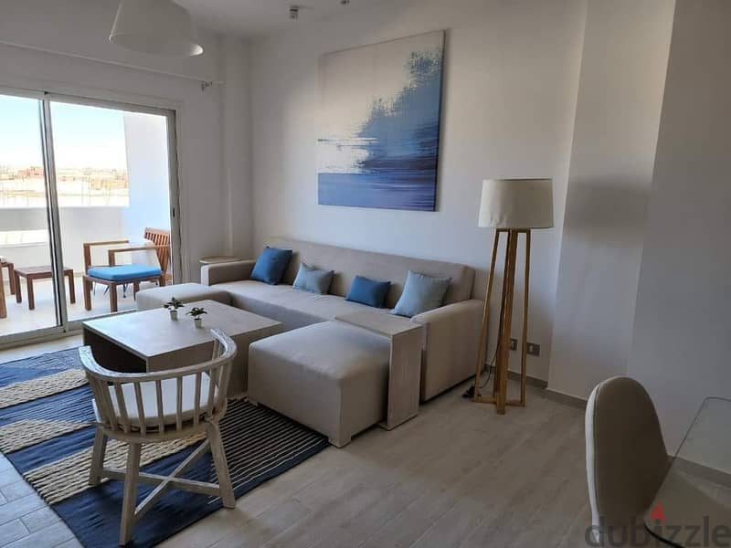 hotel chalet 80 sqm  for sale, fully finished,  modern furnished, view on the sea, first row, in Fouka Bay, Ras El Hekma, North Coast, 2