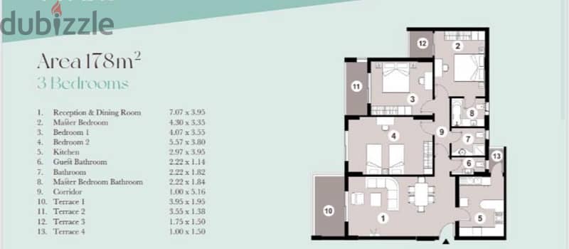 شقة مفروشة الداون تاون العلمين ٣ غرف شاطئ خاص للملاك سعر أقل من المطور 16