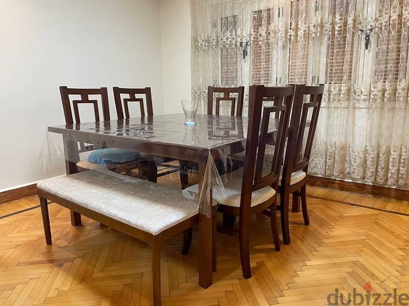 beech wood dining table with chairs for sale 1