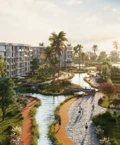Apartment 116 meters,  facing north view  landscape, close to the lagoon in Palm Hills, Cleo Phase
