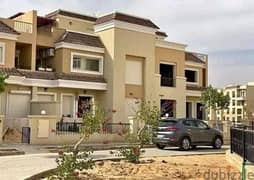 S villa for sale in Sarai Compound, New Cairo, corner 239 m, on the Suez Road directly next to Madinaty and Mountain View, 120% discount installments 0
