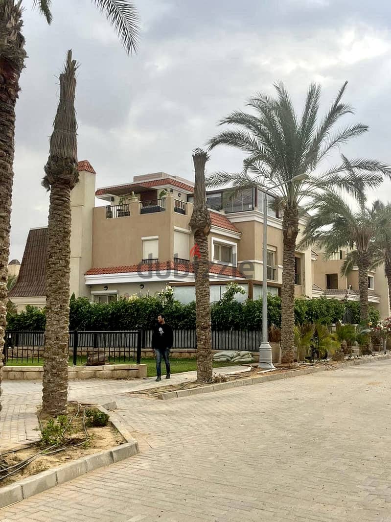 S villa for sale in Sarai Compound, New Cairo, corner 239 m, on the Suez Road directly next to Madinaty and Mountain View, 120% discount installments 10