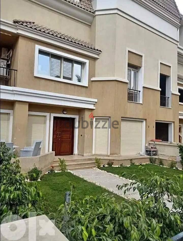 S villa for sale in Sarai Compound, New Cairo, corner 239 m, on the Suez Road directly next to Madinaty and Mountain View, 120% discount installments 24