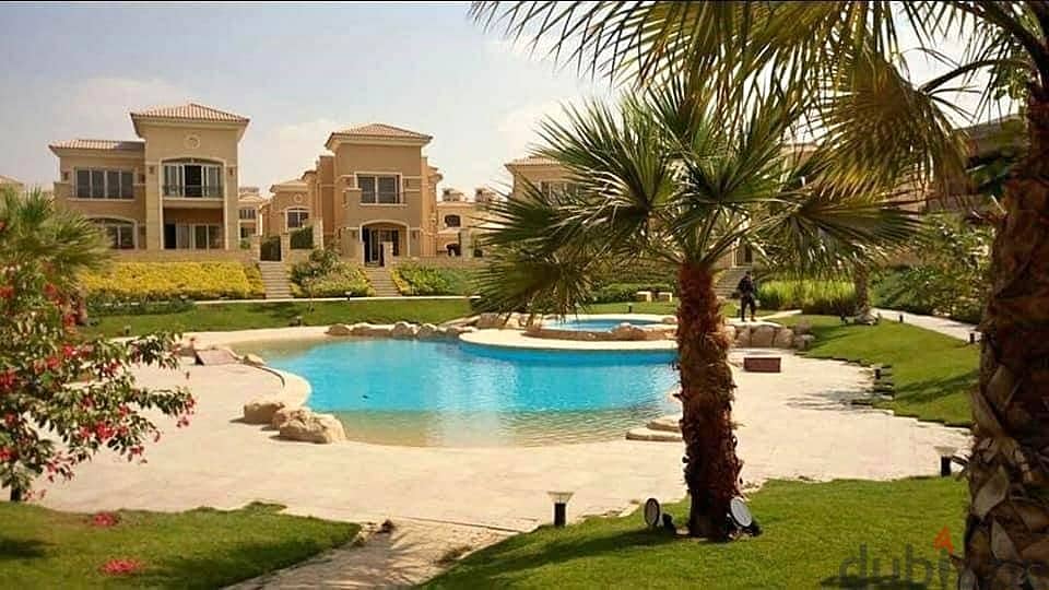 Stone villa, 295 m, for sale in Telal East Compound, Fifth Settlement, next to Mountain View and Palm Hills, New Cairo, installments 1