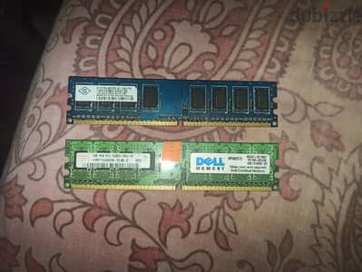 رامات ddr3 قطعتين 2 جيجا كل قطعه 1 جيجا