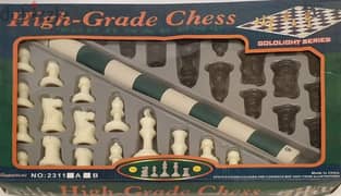 طقم شطرنج حجم كبير - جودة عالية مع رسمة للعب خامة جلد 0