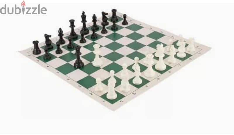 طقم شطرنج حجم كبير - جودة عالية مع رسمة للعب خامة جلد 2