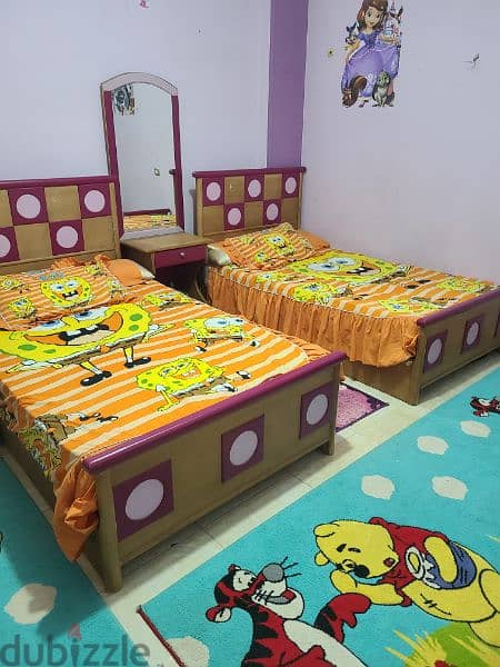 غرفه نوم اطفال نظيفه زي ما باين في الصور 3