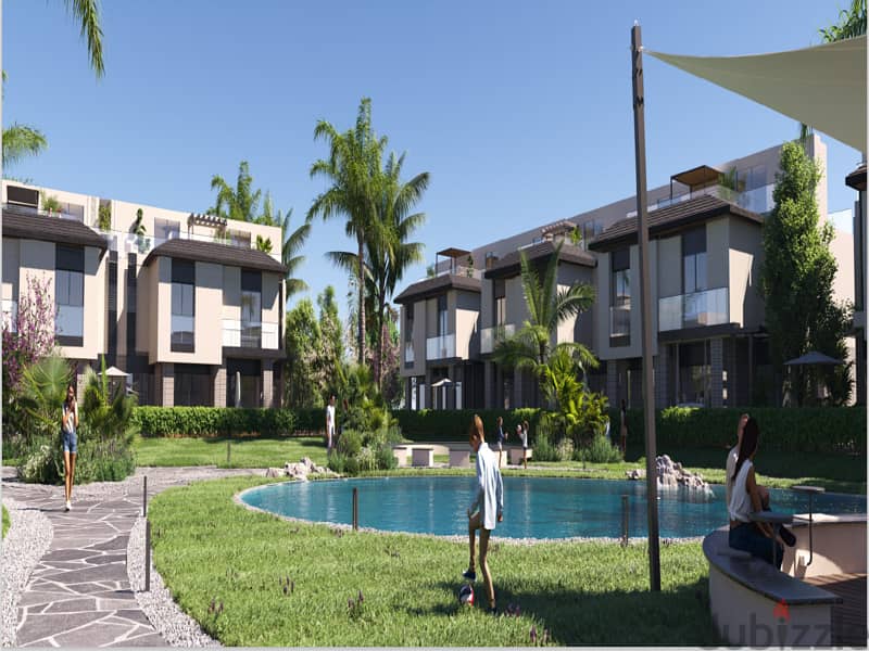 Sky Villa *Resale* in Telal East, with a roof area, first row, on the Lagoon 1