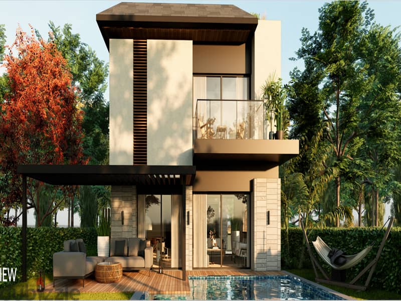 Sky Villa *Resale* in Telal East, with a roof area, first row, on the Lagoon 9