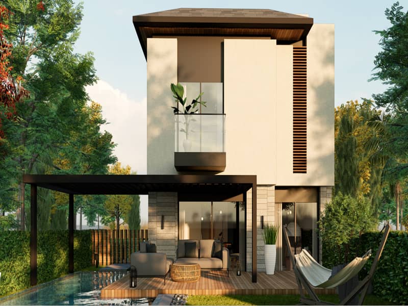 Sky Villa *Resale* in Telal East, with a roof area, first row, on the Lagoon 11