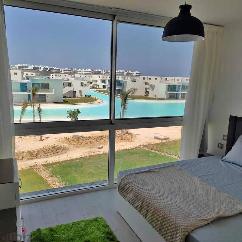 Chalet 110m for sale first row crystal lagoon in Fouka Bay Ras Alheikma  Prime Location with 10 years installment behind Cesar sodic with 10%Discount 10