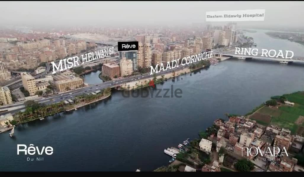 Apartment for sale in REVE Towers, first row on the Nile, immediate receipt, fully finished + ECs + furniture, in installments over 5 years 7