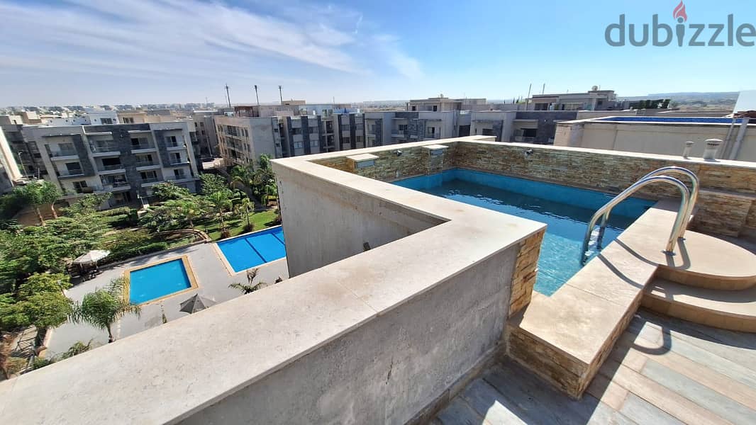 furnished penthouse with privte BooL for rent in compound galeria moon valley 0