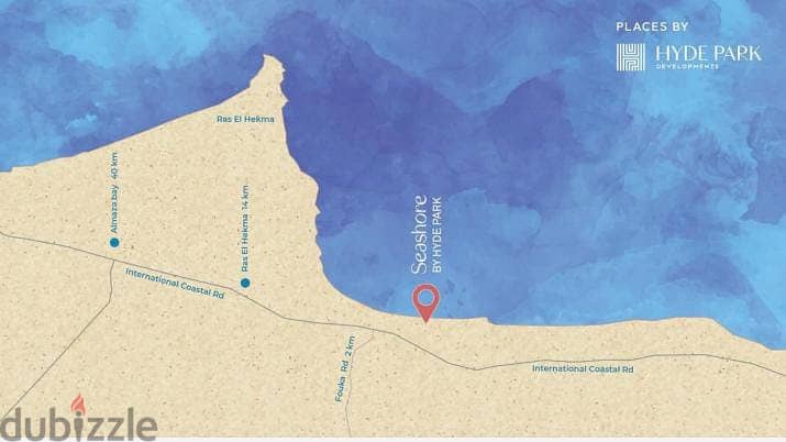 Chalet 100m for sale in Seashore by Hydepark in Ras El Hekma , North Coast -Fully Finished ( Seaview )5% D. P 8