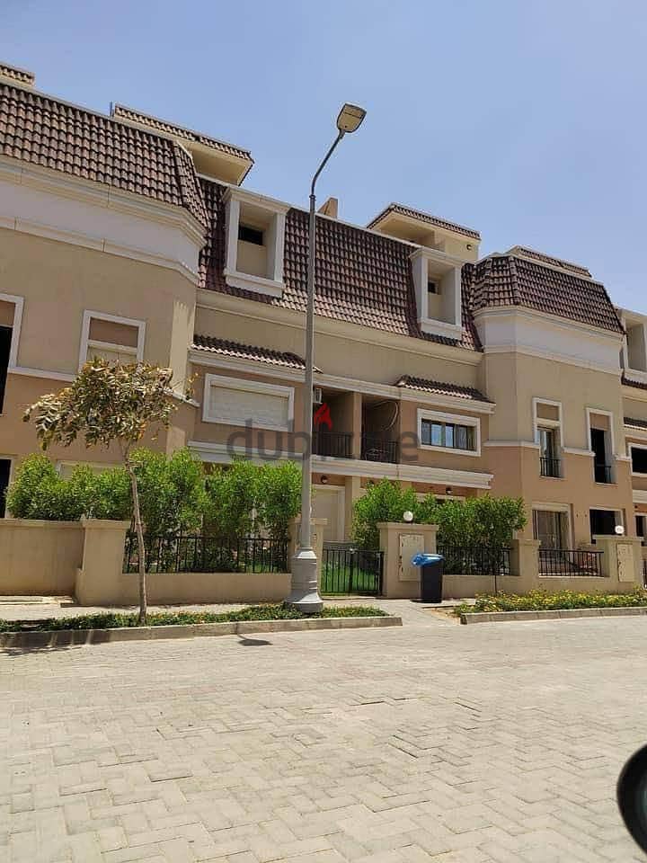 Villa for sale, 238 meters, 3 floors + private garden, view on the landscape, on the Suez Road, next to Madinaty installments over the longest paymetn 3