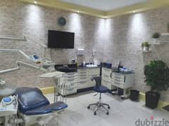 A finished dental clinic with a 7% down payment and 7-year installments next to a medical building in an entertainment mall that serves Al Banafsaj
