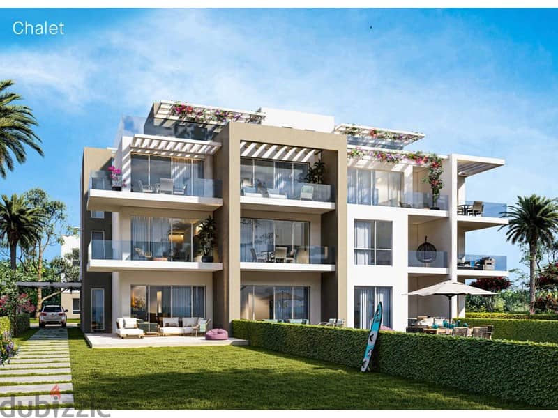 The lowest down payment for a Chalet96m fully finished in prime location in compound sea shore hyde park north coast 3