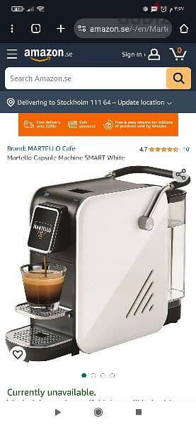 ماكينة قهوة اسبرسو بضاعة جمارك ماركة MARTELLI 0