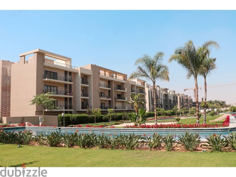 With the lowest down payment, apartment 177m with garden 105m for sale,fully finished installments till 2030, with a prime view, fifth square marasem 2