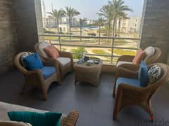 For sale, a chalet in Amwaj with full sea view The chalet is fully equipped with furniture and appliances