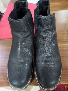 Ecco black ankle-boots - 41 هاف بوت أسود جلد مقاس