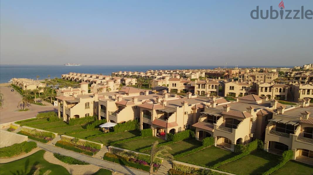chalet with a prime locationn and direct sea view for sale in lavista gardens sokhna 3
