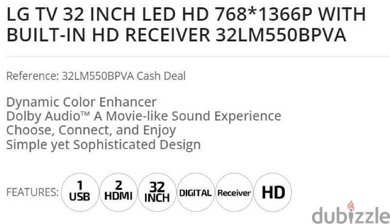 LG LM550B 32 LED HD 7