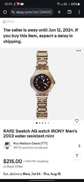 ساعه يد رجالي RARE Swatch AG اصليه كلاسيك 2