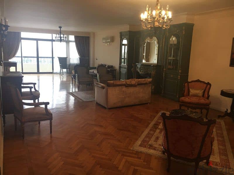 Furnished luxurious apartment overlooking the Nile for rent in Zamalek 1