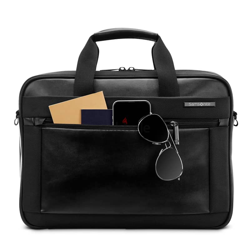 New Samsonite Leather Brief Laptop Bag 15.6" 0
