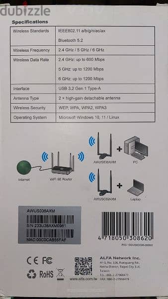 chipset 7921aun alfa  awu036axmجديدالفا