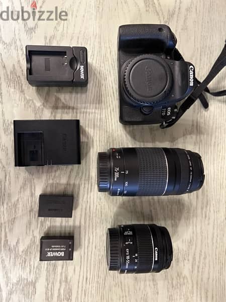 Canon 77D with 2 batteries and 18-55 mm lens for 20,000 egy 1